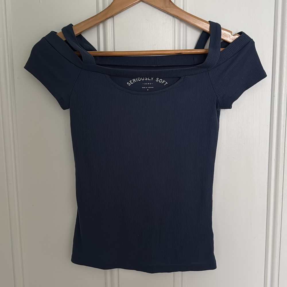 Aero Seriously Soft Cutout Cold Shoulder Top